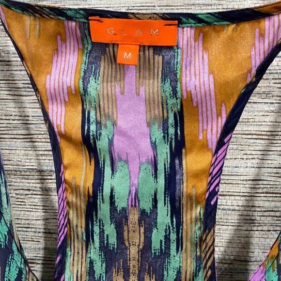 G.L.A.M. Racerback Dress – Medium – Bold Ikat Print, Rayon, Deep Pockets - Picture 8 of 8